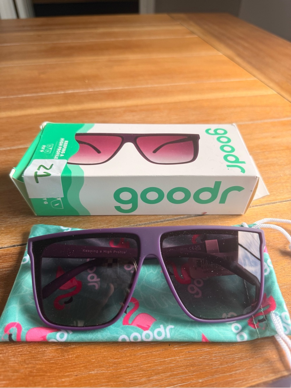 Goodr Adult Fly G Keeping A High Profile Plastic Square Sunglasses - Purple